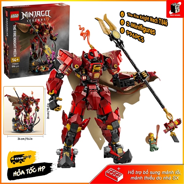 [CHÍNH HÃNG] Đồ chơi lắp ráp NINJAGO 71846 chiến giáp kỵ sỹ lửa huyền thoại của Kai