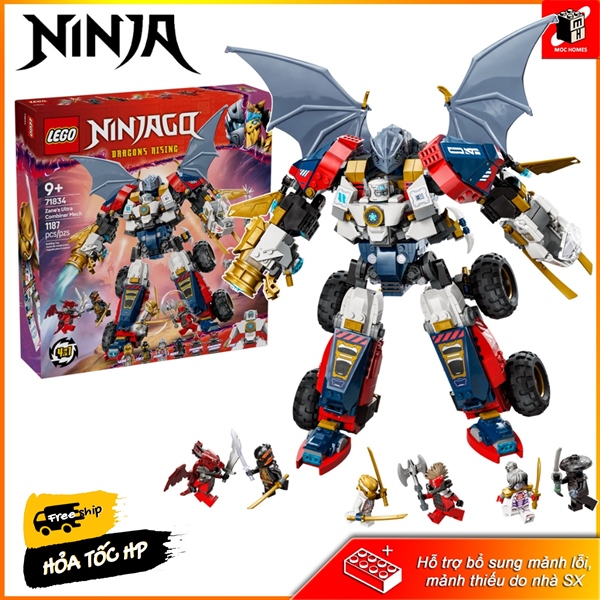 Đồ chơi lắp ráp Ninjago Dragon's Rising Chiến Giáp kêt hợp của Zane's Ultra Combiner Mech 71834
