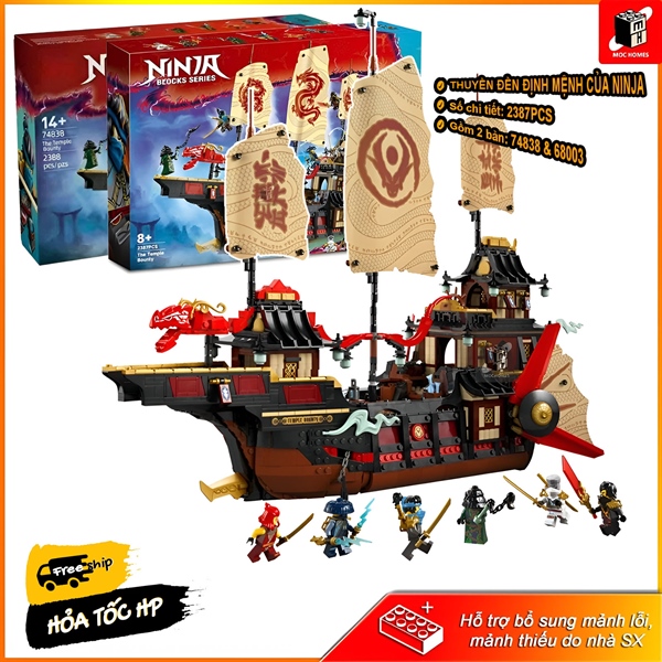 Đồ chơi lắp ráp Ninja thuyền định mệnh Dragon's Rising 3 mã 74848 | 68003