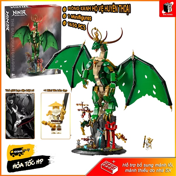 Đồ chơi lắp ráp Ninja rồng xanh hộ vệ huyền thoại 8031 | 1650PCS