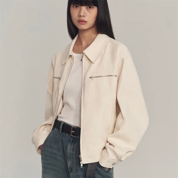 Áo khoác kaki khoá kéo 2 chiều có 2 lớp Collar Urband Irovy