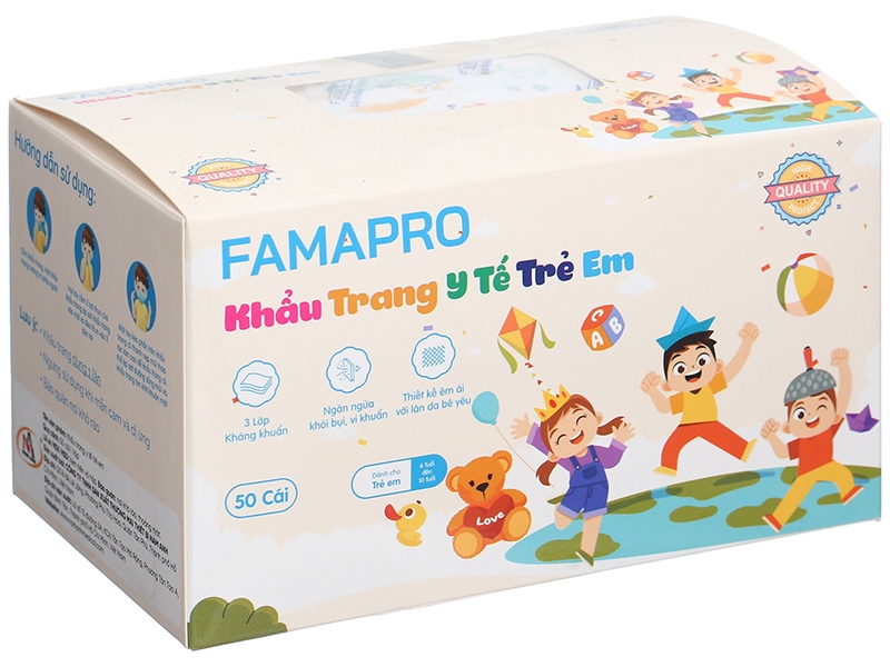Khẩu trang trẻ em FAMAPRO hình