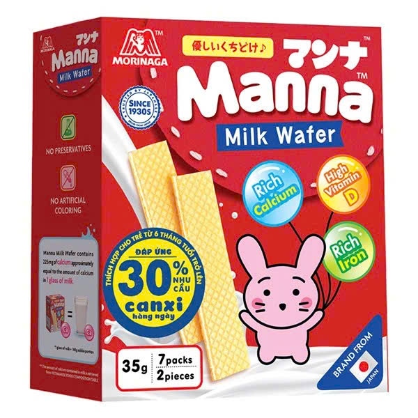 Bánh ăn dặm Morinaga Manna xốp sữa 35g (6M+)