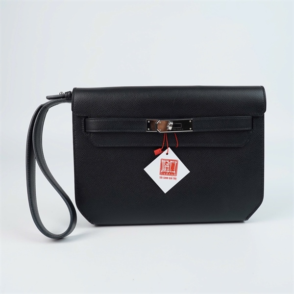 Túi Hermes Clutch đen sz25 (A-T) KG+