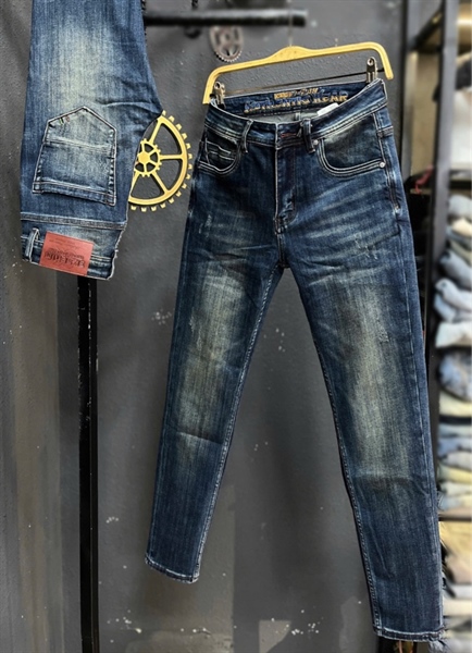 Jean Dài QCSC -3K1941 Xanh was phủ rêu lưng thêu TunR1990