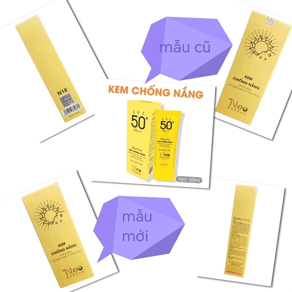 Kem chống nắng Neo Karava nâng tone da, siêu kiềm dầu, chống bóng nhờn dành cho mọi loại da 50ml