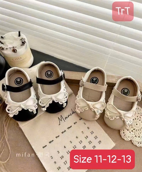 Giày da nữ đính nơ tiểu thư