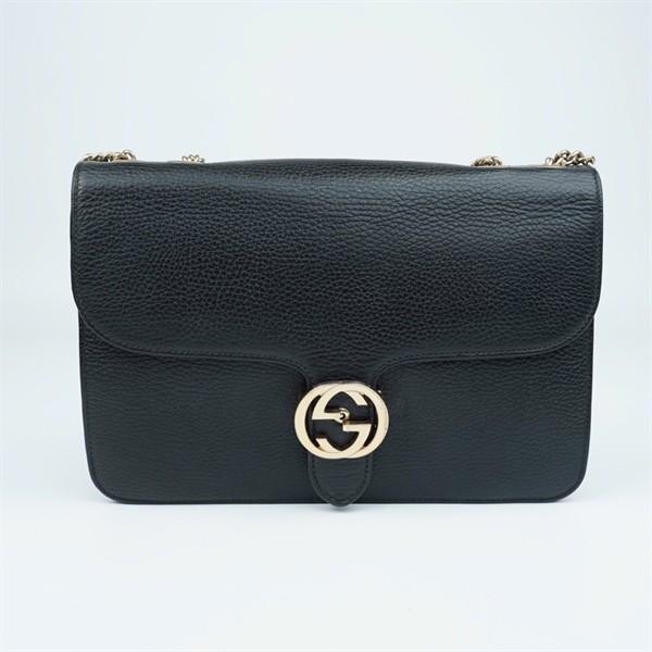 Túi GG Interlocking đen (510303-520981) sz28 (HN) KG+