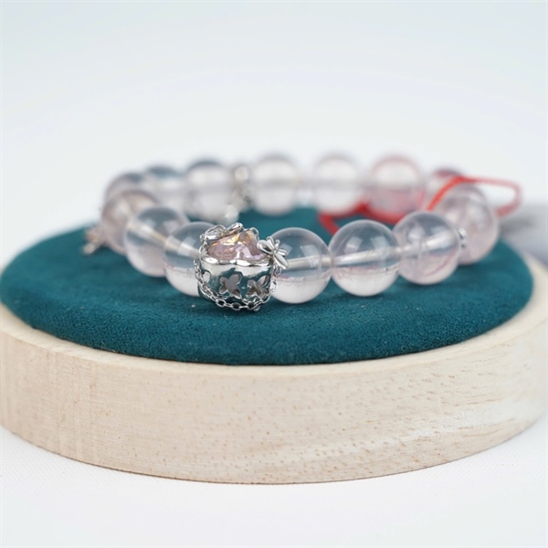 Vòng Suntone thạch anh hồng 15 hạt ly11.97-11.53 (836354) KG+