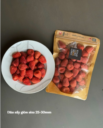 Dâu sấy giòn nhỏ size 20-25mm | 150g