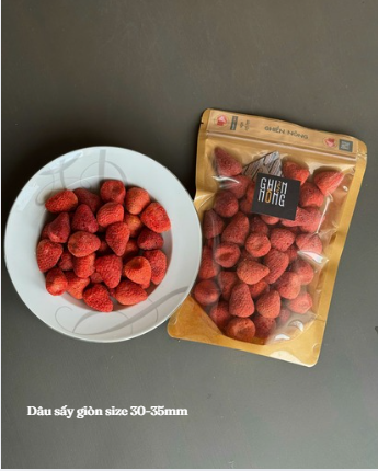 Dâu sấy giòn size 25-30mm | 100g