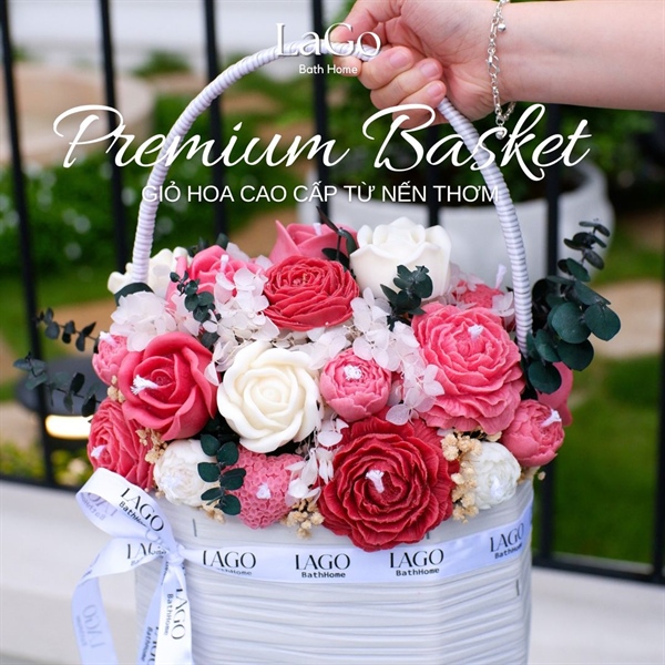 Giỏ hoa nến thơm cao cấp