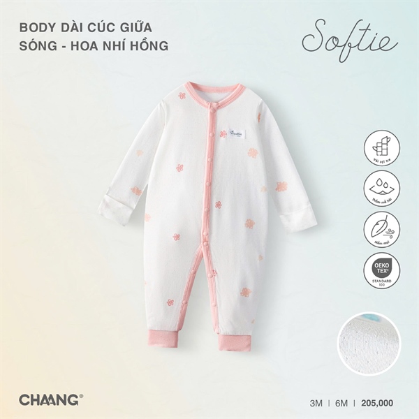 GB0125 - 3M/6M Body dài cúc giữa Sóng