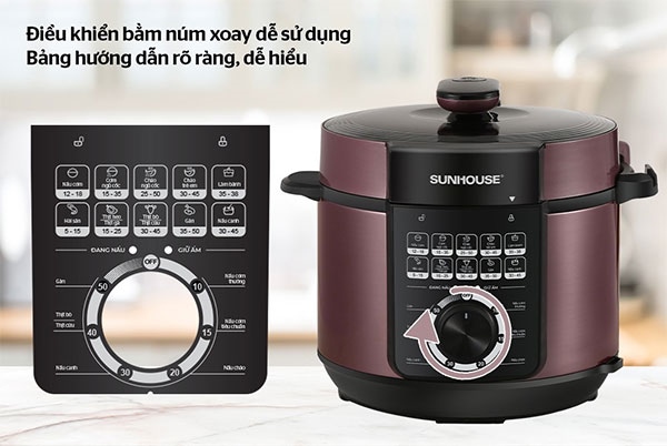 Nồi áp suất điện Sunhouse SHD1657 dung tích 6 lít