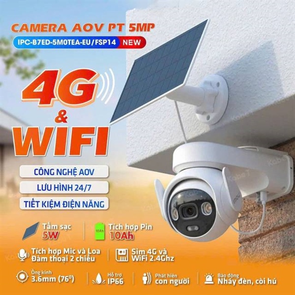 Camera Imou B7ED 5MP năng lượng mặt trời, wifi, 4g