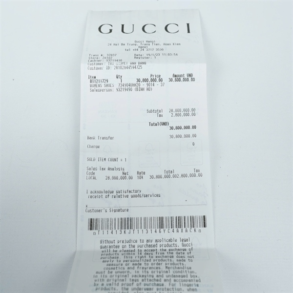 Giày GG trắng logo xanh hồng sz37 KG+