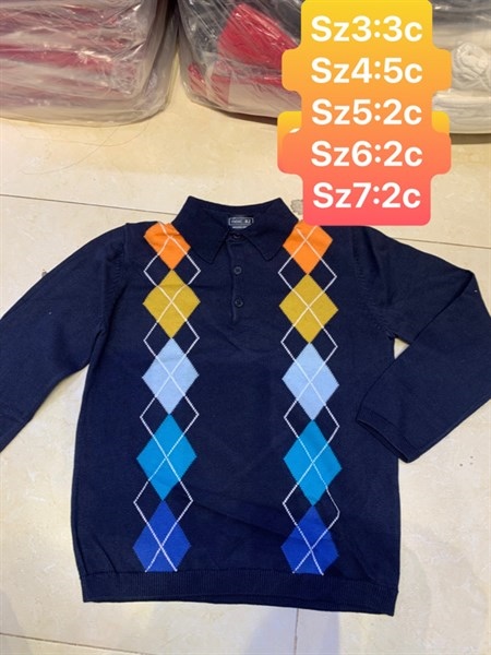 Áo Len Bé Trai Next Có Cổ Trám