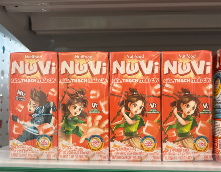 Sữa Nuti Nuvi trái cây có thạch hương cam 170ml x 48