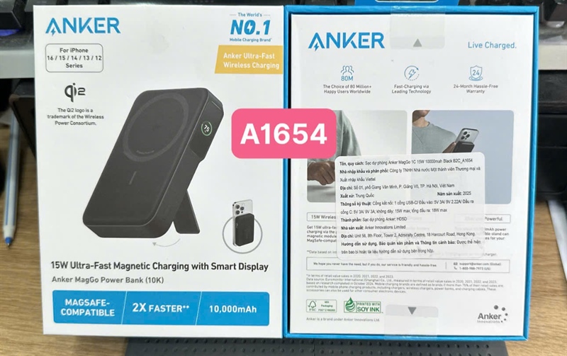 Sạc dự phòng ANKER MagGo A1654 15W 10.000mah