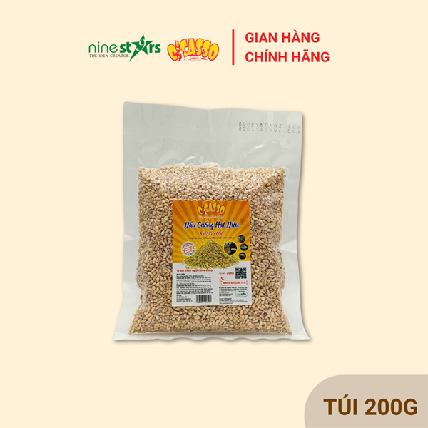 Đầu Cuống Hạt Điều Rang Mộc (mầm điều, còi điều) O'Casso - Túi HCK 200G/500G/1KG.