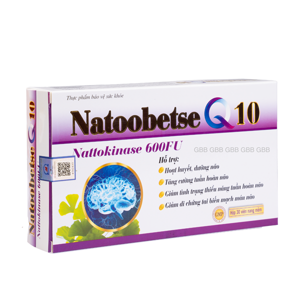 (DateT12/26) Natoobetse Q10 Nattokinase 600 FU HD(H/30 viên) màu tím ( Q30200391 )