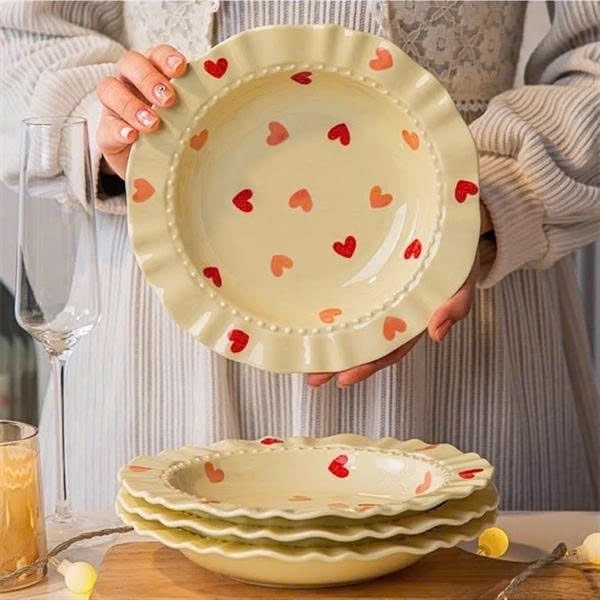 Đĩa Sứ Tròn Size 8.5 Trái Tim ( Thùng 60 )