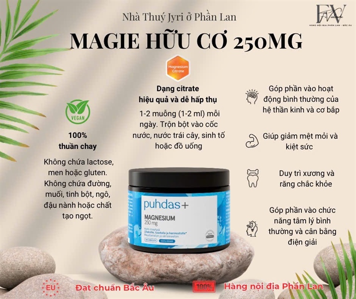 MAGNESIUM 250 mg puhdas+