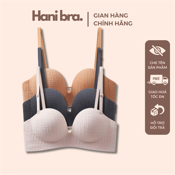 Áo Ngực, Áo Lót Nữ Không Dây Cúp Ngang Su Đúc Không Gọng Đệm Dày 3cm A058