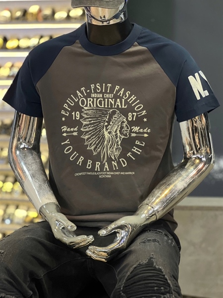 Thun CTQC-TUNSHM- 68105 Nâu ráp lăng xanh in thổ dân