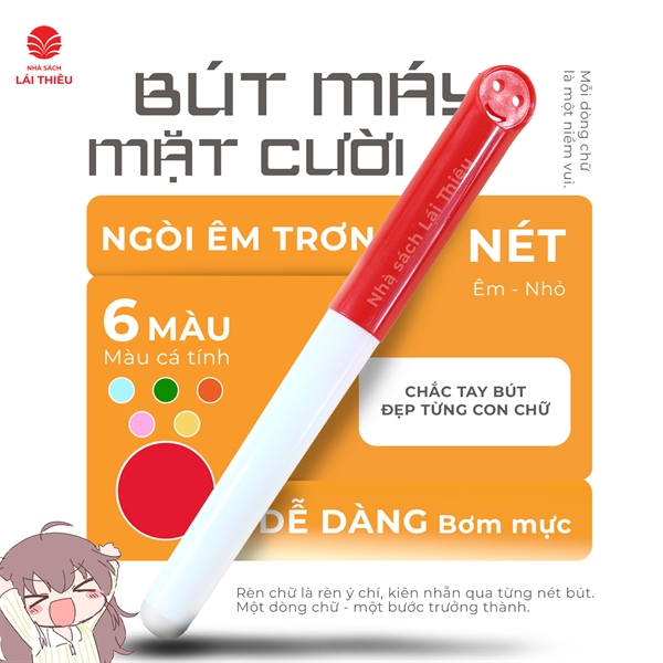 Bút máy Mặt Cười ngòi êm trơn - Dễ dàng bơm và thay ngòi