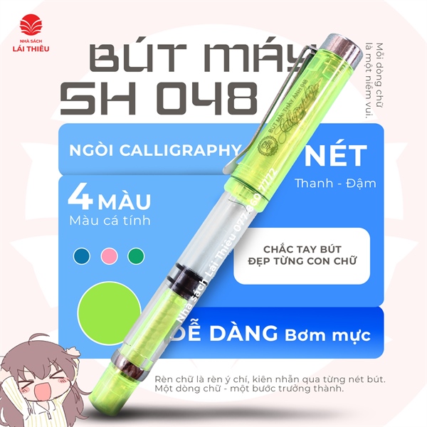 Bút máy Thầy Ánh ngòi mài kim tinh lá tre Calligraphy SH048 - Nét Thanh Nét Đậm