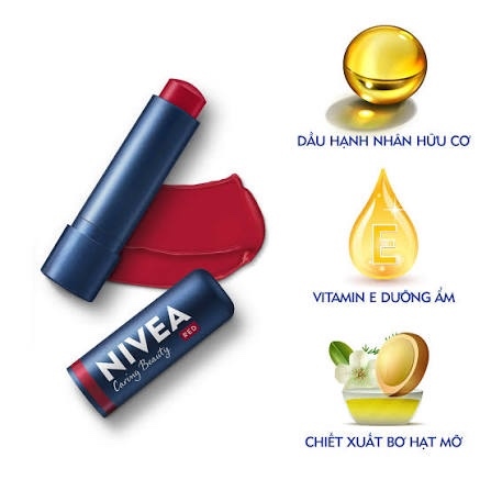 Son Dưỡng Môi Nivea 24H Melt-in Moisture Lip Care 4.8g - Màu Đỏ |A10