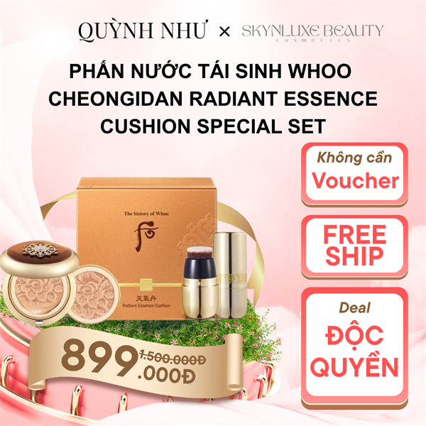 [HN] Phấn Nước Tái Sinh Whoo Cheongidan Radiant Essence Cushion Special Set Tone Da Sáng 21