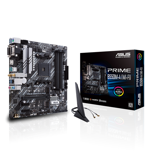 Mainboard Asus Prime B550M-A Wifi II (AMD B550, AM4, m-ATX, 4 khe RAM DRR4, Wi-Fi 6 AX200)