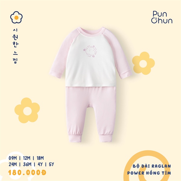 GS1425 - 12M/5Y Bộ dài raglan Power