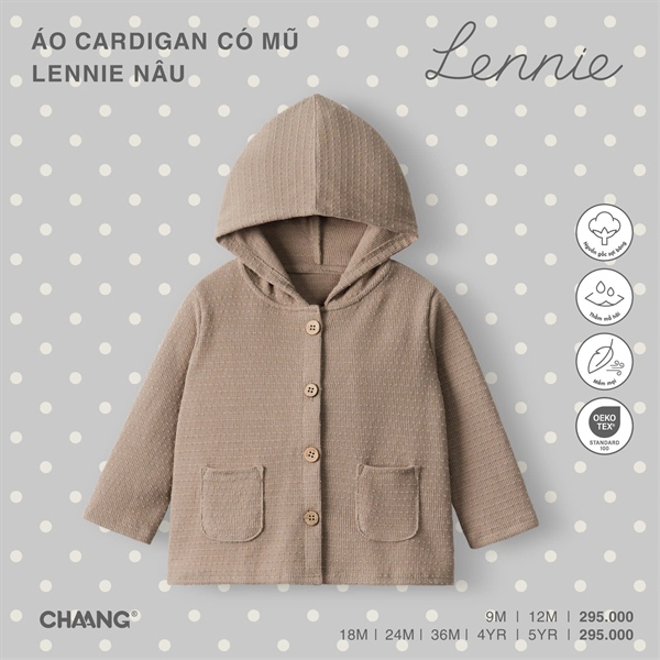 BJ0123 - 9M/5Y Áo cardigan có mũ Lennie