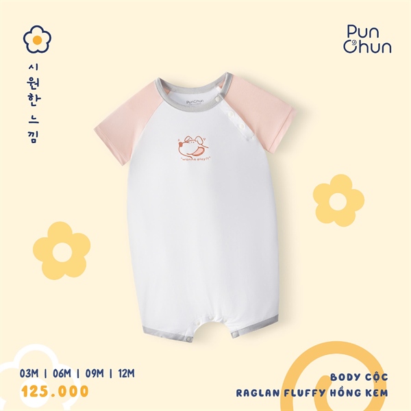 GB1125 - 3M/9M Body cộc raglan Fluffy
