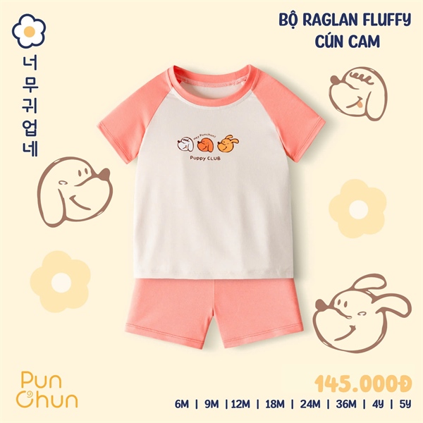 GS1525 - 9M/5Y Bộ raglan Fluffy