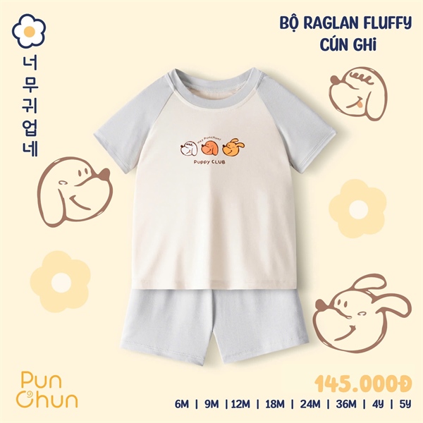 BS1525 - 9M/5Y Bộ raglan Fluffy