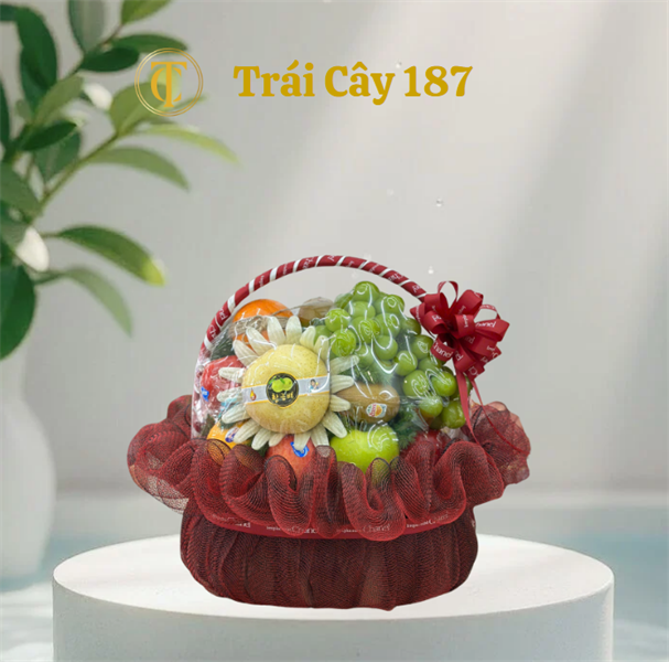 Giỏ Trái Cây Nhập Khẩu Tone Đỏ