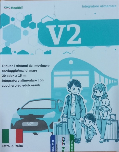 Thực phẩm bảo vệ sức khỏe V2 (Hộp 20 gói x 15ml) - Italy (Chống say nước)