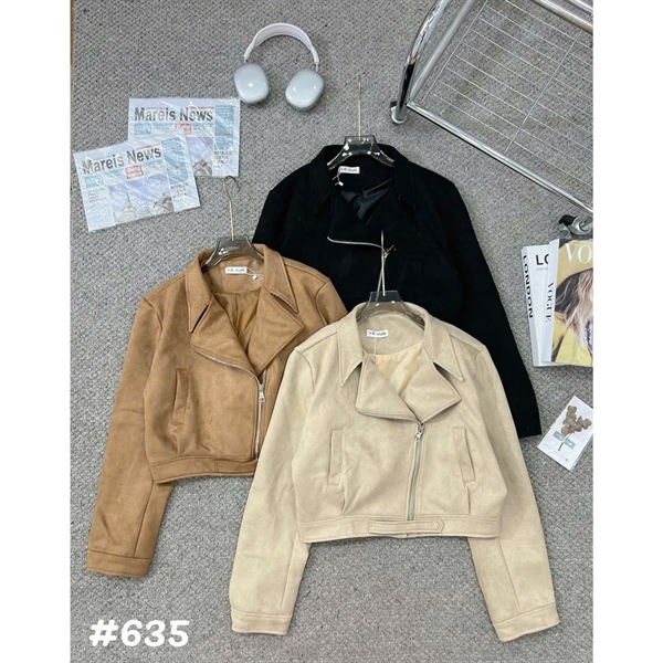 Khoác da lộn khóa chéo 635