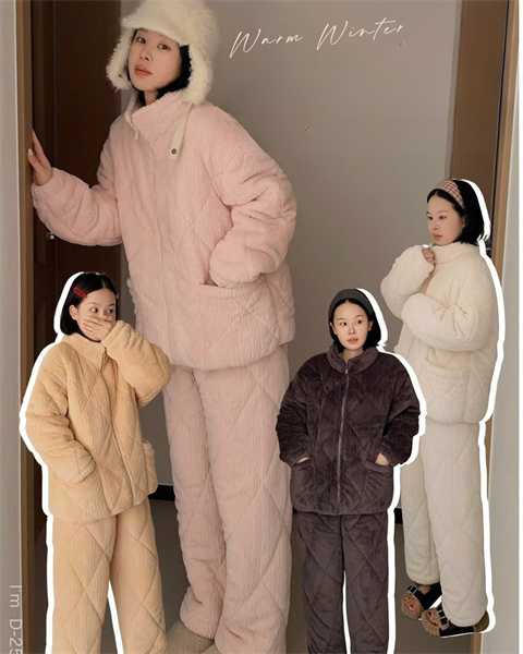 Bộ mậc nhà DSTUDIO chần bông 3 lớp siêu dày dặn ấm áp dáng bánh mì D25175