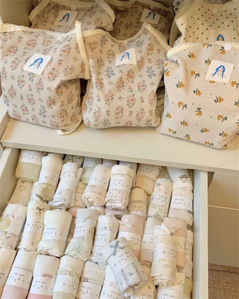 Set quần lót DSTUDIO 10 chiếc set quần lót kèm túi vải họa tiết hoa nhí xinh xắn