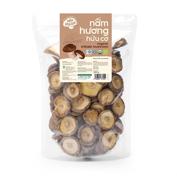 Nấm hương khô organic (size:M) 100g
