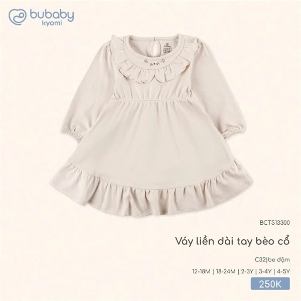 CT5133 - 18M/5Y Váy liền dài tay bèo cổ