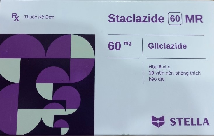 Staclazide 60 MR (Gliclazide 60mg) (Kiện 100 hộp/H*6 vỉ x 10 viên) - Stella