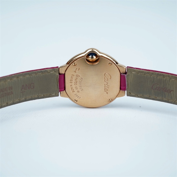 Đồng hồ Cartier mặt tròn dây hồng (472610UX) sz30 (HC) KG+