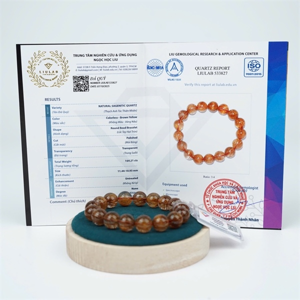 Vòng tay tóc nâu 17 hạt ly11.44-10.93 (533827) KG+