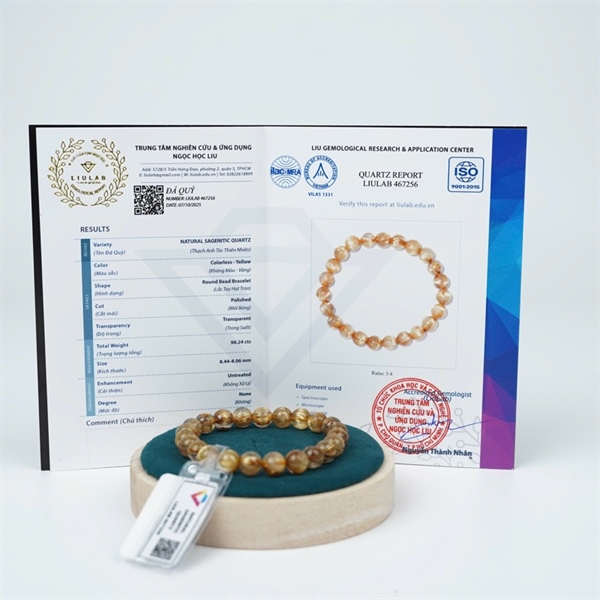 Vòng tay tóc vàng 23 hạt ly8.44-8.06 (467256) KG+